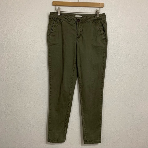 Maurices Olive Green Cotton Chino Pants Size 4 - Picture 1 of 9